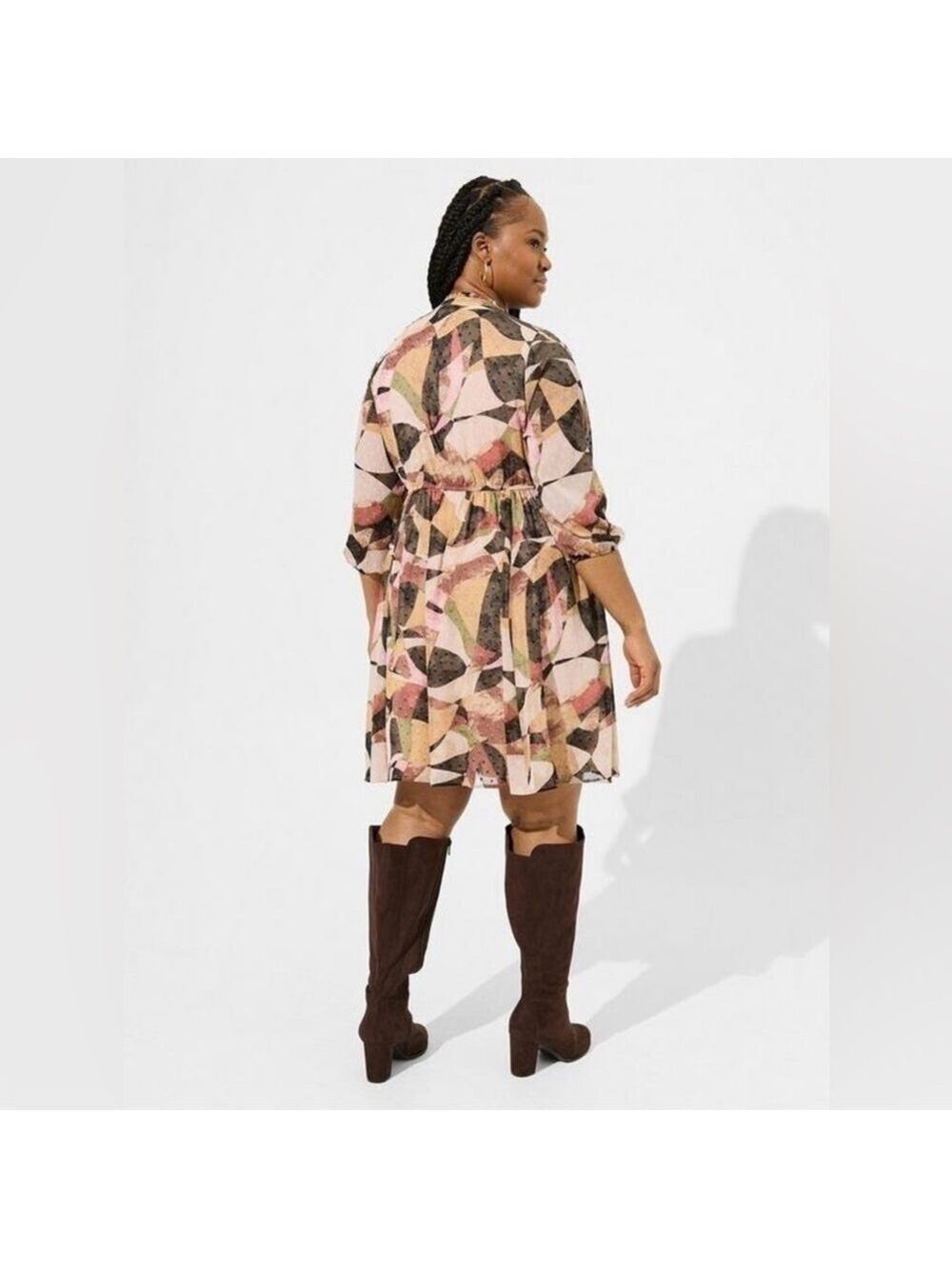Torrid Mini Clip Dot Front Keyhole Dress - Picture 3 of 13